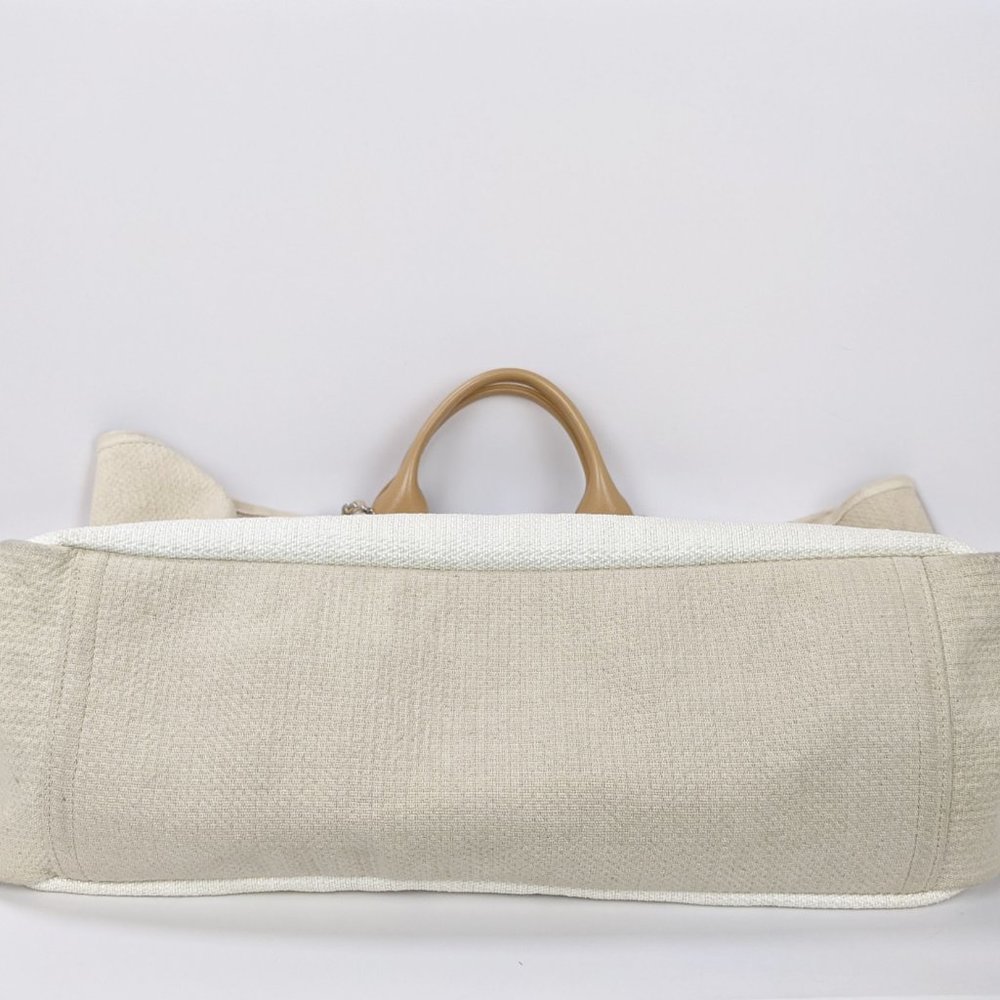 SOLD Chanel 18P Beige Canvas Large  Deauville Tote - Picture 9 of 12